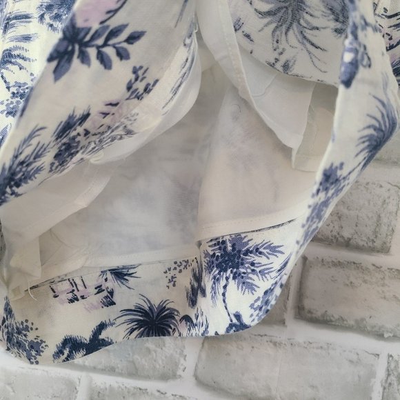 Abercrombie and Fitch Linen Blend Shorts Tropical Print Tailored Beach Resort M - Picture 9 of 10